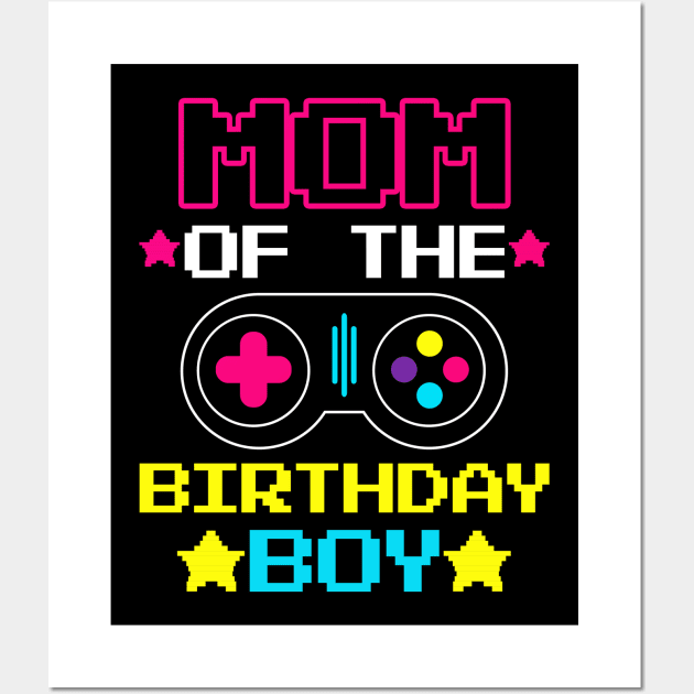 Mom Of The Birthday Boy Gift Wall Art by SinBle